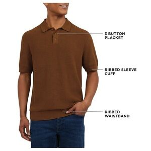 DKNY Men's Polo Shirt in Rich Brown